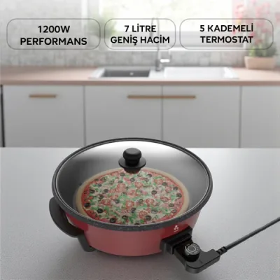 King K2101 Tavazade Pizza Tenceresi Kırmızı*4